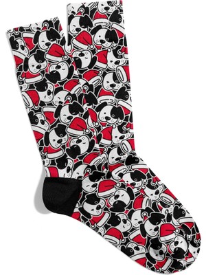Eğlenceli Çorap  Unisex  Happy New Year Sprz  Dog Desen Baskılı Çorap