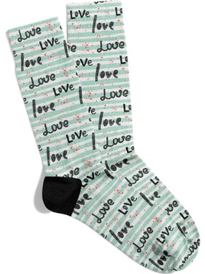 Eğlenceli Çorap  Unisex  Love  Hdx Vlt Baskılı Çorap