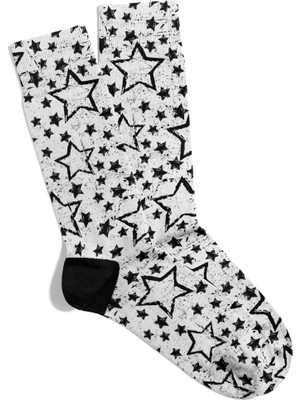 Eğlenceli Çorap Geometrik Yıldız Star Desen Baskılı Çorap