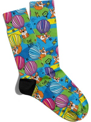 Eğlenceli Çorap Unisex Love Dog Popart Baskılı Çorap