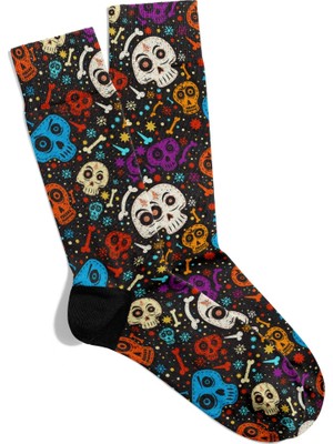 Eğlenceli Çorap Unisex Skull Halloween Desen Baskılı Çorap