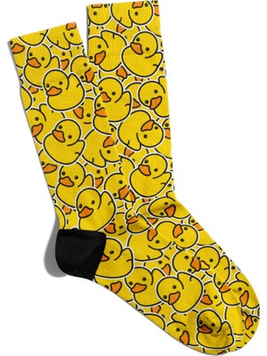 Eğlenceli Çorap Unisex Sarı Yavru Ördek Baskılı Çorap