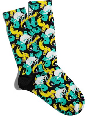 Eğlenceli Çorap Unisex  Renkli Hayvanlar Baskılı Çorap
