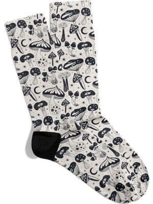 Eğlenceli Çorap Unisex Hw Mantar Moons Baskılı Çorap