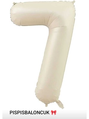Feyza Design Krem Pembe Sarı Folyo Balon 7 Yaş Doğum Günü Süsleme Rakam 76 cm