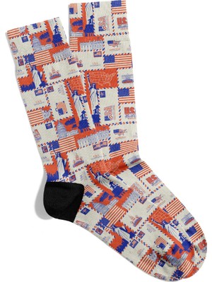 Eğlenceli Çorap  Unisex  Love Usa Ny Baskılı Çorap