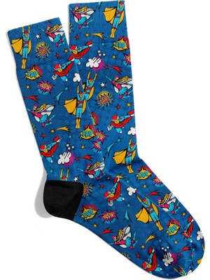 Eğlenceli Çorap Unisex Bamm Pow Popart Desen Baskılı Çorap