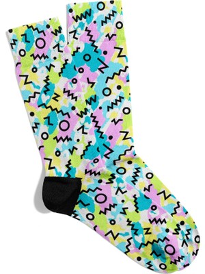 Eğlenceli Çorap Unisex Etnik X2 Baskılı Çorap