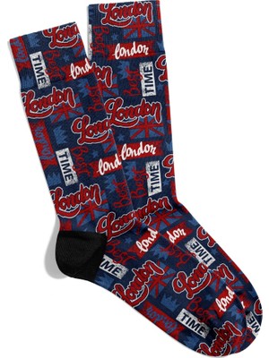 Eğlenceli Çorap  Unisex London City X5 Baskılı Çorap