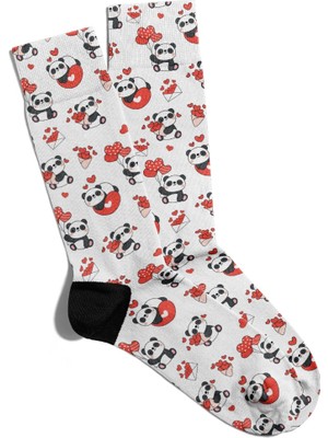 Eğlenceli Çorap Unisex Sevimli Panda Miss  Baskılı Çorap