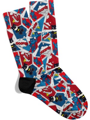 Eğlenceli Çorap Unisex Oppss Poff Popart Baskılı Çorap