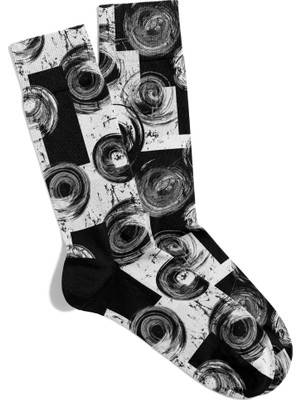 Eğlenceli Çorap Geometrik Etnik Desen Baskılı Çorap