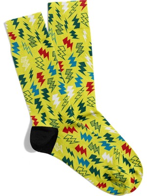 Eğlenceli Çorap Unisex Geometrik Popart Baskılı Çorap