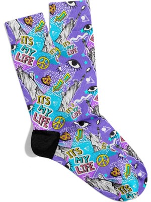 Eğlenceli Çorap  Unisex It's My Live Ny Desen Baskılı Çorap