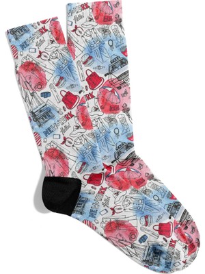Eğlenceli Çorap  Unisex Hello New York Baskılı Çorap