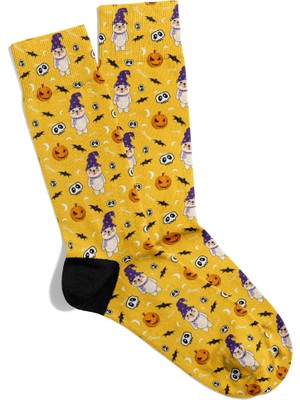 Eğlenceli Çorap  Unisex Yavru Sevimli Kopek Bal Kabağı Baskılı Çorap