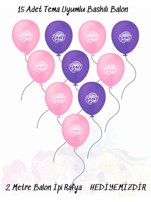 Feyza Design Çok Renkli My Little Pony Temalı Doğum Günü Balonu