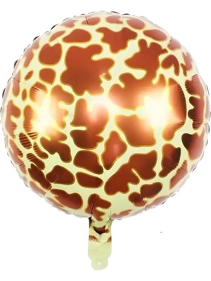 Feyza Design Zürafa Desenli Bej Folyo Balon 18 Inç 2'li Paket