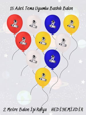 Feyza Design Galaksi Uzay Temalı Çok Renkli Doğum Günü Balonu