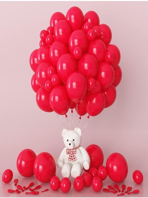 Feyza Design 40 Adet Kırmızı Renk Balon – Helyum Uyumlu ve Dayanıklı
