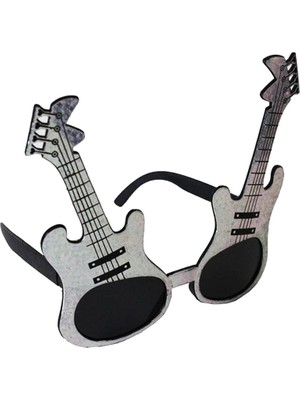 LTG Nova Gümüş Renk Rockn Roll Gitar Şekilli Parti Gözlüğü 15X15 cm