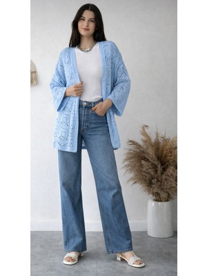 Noa Noa Ponponlu Ajurlu Standart Beden Kadın Hırka