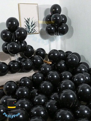 Feyza Design Siyah Renk Balon Seti 30'lu Parti Dekorasyonu ve Süsleme