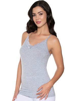 Gümüş 3105 12'li Kadın Likralı Ince Dantelli Atlet