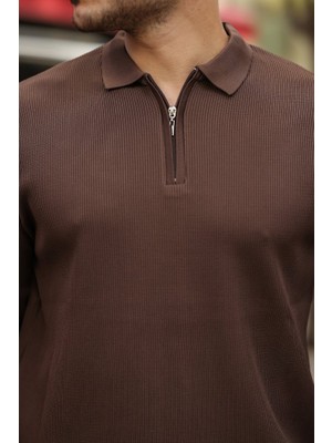 Moda Loris Erkek Selanik Örme Yakalı Uzun Kollu Triko