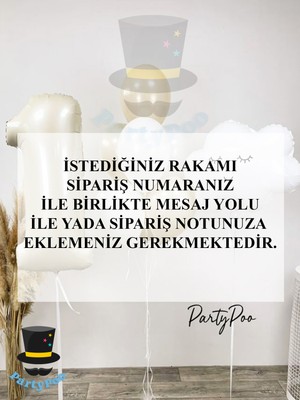 Feyza Design Krem Rakam ve Bulut Folyo Balon Seti 8'li - Hobi ve Parti Malzemeleri