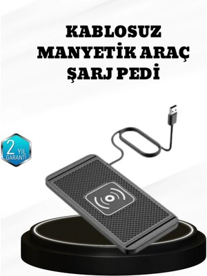 Fta Ticaret 15W Manyetik Kablosuz Şarj Pedi Araç Masa Kullanımına Uygun Qi Şarj Cihazı