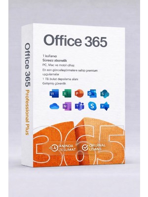 Microsoft Office 365 Pro Plus 2025 Lisans Üyeliği - Süresiz-Word, Excel, Outlook, Powerpoint, Onenote