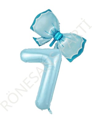 Feyza Design Yeşil Rönesans Mavi Rakam Fiyonk Folyo Balon Seti 7 Yaş