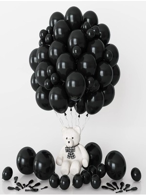 Feyza Design 40 Siyah Balon Helyum Uyumlu, Dayanıklı ve Kaliteli