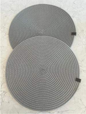 Gri Jüt Supla / Amerikan Servis Lux Sunum Tabak Altlığı 2 Adet