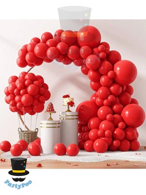 Feyza Design Kırmızı Renkli Balon Seti 30'lu - Parti Dekorasyonu ve Süsleme
