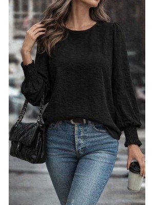 Sun&north Kadın Uzun Kollu Yuvarlak Yaka Aerobin Bluz