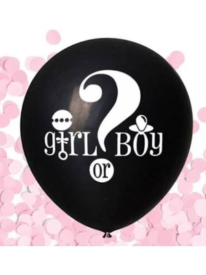 Feyza Design Pembe Pullu Kız Bebek Cinsiyet Balonu 36 Inç