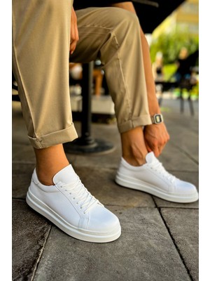 Roof Atelier Erkek Beyaz Bağcıklı Spor Ayakkabı - 979 - Santoni Crt Spor