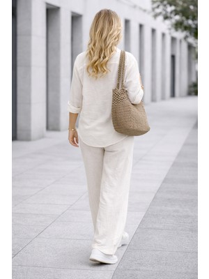 Yazlık Rahat Gömlek Pantolon Keten Takım