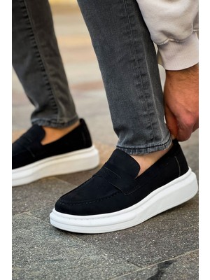 Roof Atelier Erkek Siyah Süet Loafer Ayakkabı - 615 - Lüx Süet
