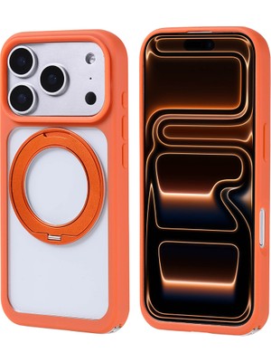 Kupa iPhone 17 Pro Max Kılıf Kamera Korumalı Mat Renkli Kenar Şeffaf Yüzey Askı Aparatlı Standlı Kapak