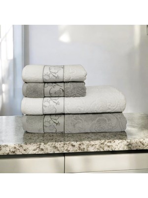 Nurpak Ahenk 2 Adet 50X90 cm ve 2 Adet 90X150 cm % 100 Pamuk Yüksek Gramajlı Banyo Seti