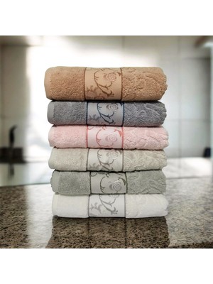 Nurpak Ahenk Luxury Serisi Yüksek Gramajlı % 100 Pamuk 6 Adet El Yüz Havlusu 50X90 cm