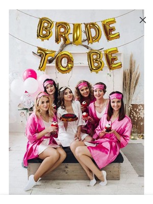 Feyza Design Gold Bride To Be Yazılı Folyo Balon Balon Seti Bekarlığa Veda Partisi