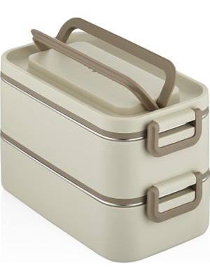 Vagonlife Beslenme Kutusu Paslanmaz Çelik - 2000 ml Çorba ( Yoğurt ) Kaseli 2 Katlı Yeni Nesil Lunch Box