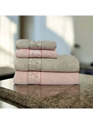Nurpak Ahenk 2 Adet 50X90 cm ve 2 Adet 90X150 cm % 100 Pamuk Yüksek Gramajlı Banyo Seti