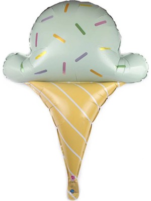 Feyza Design Mavi Folyo Balon Dondurma Doğum Günü Konsepti