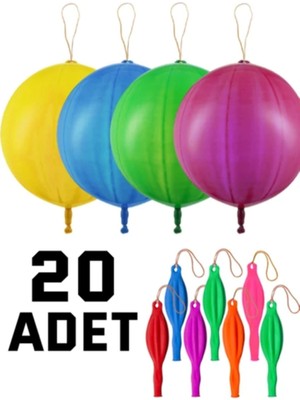 Feyza Design Yüksek Kaliteli Çok Renkli Lastikli Zıpzıp Balon Seti