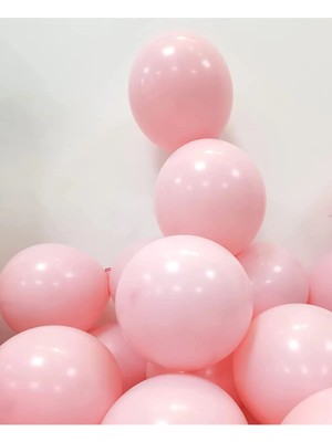 Feyza Design 30 Adet Pembe Soft Makaron Pastel Renk Mat Balon Seti